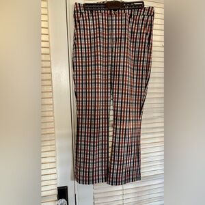 CAbi Brown, White and Rust Plaid Pants